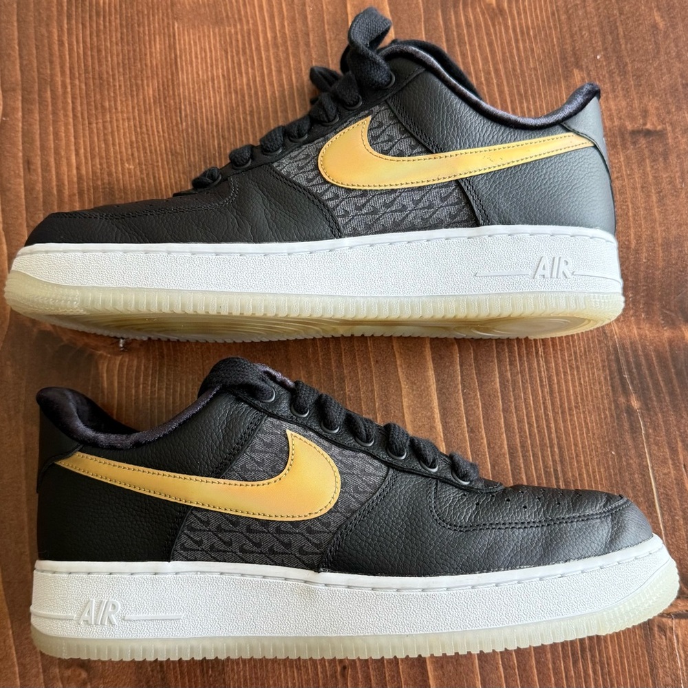 Nike Black and Gold Air Force 1s - Picture 4 of 5